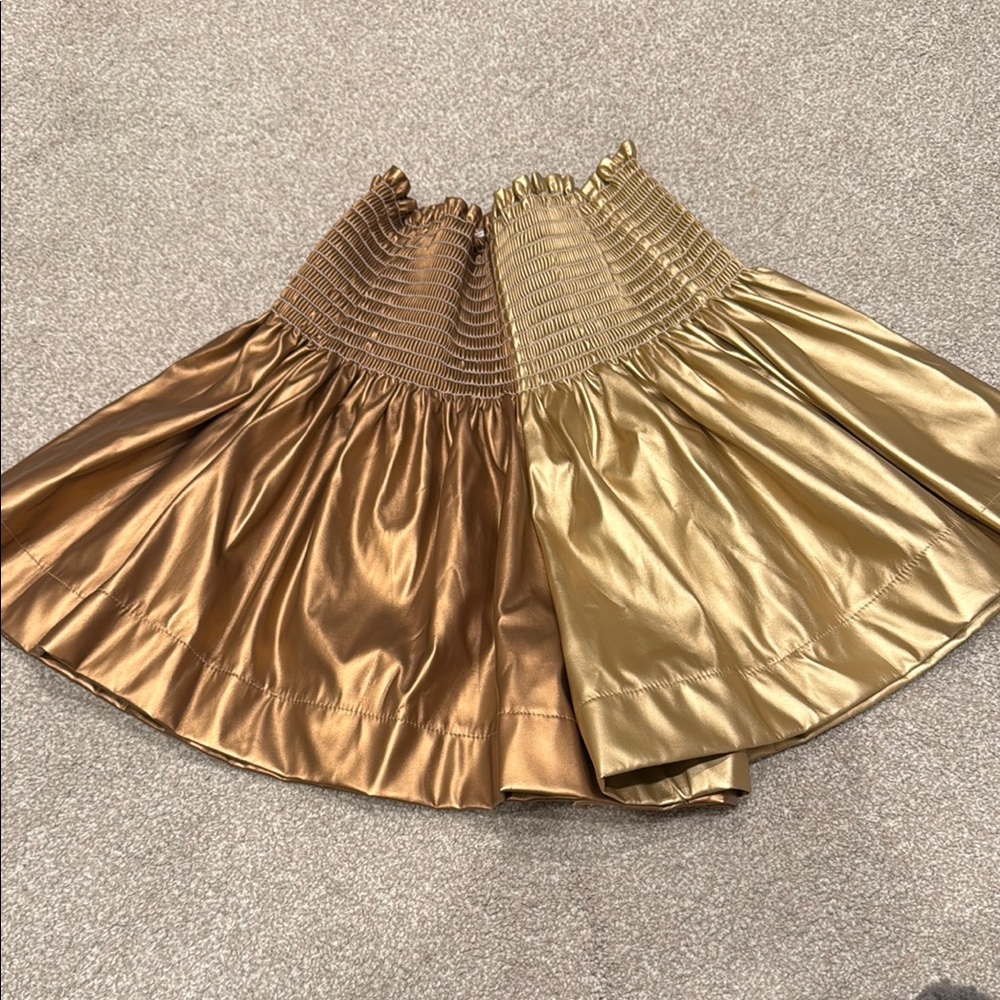 QOS Gold and Bronze Pleather Shorts